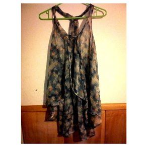 Vintage Maternity Floral Print Halter Swim Cover